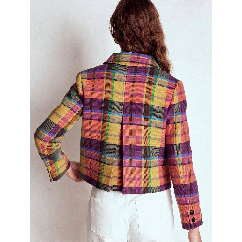 Boden Blue Knightsbridge Wool Jacket Plaid Multicolor Size 2 New With Tags - Picture 3 of 5